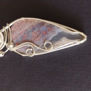 Unique Pink Moss Agate Pendant